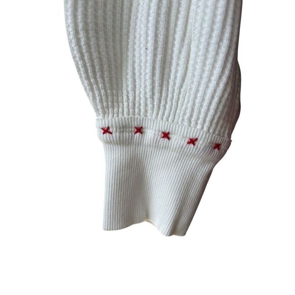 FREE PEOPLE HOLLY HENLEY size XS White Ivory Embroidered Boho Thermal - Picture 14 of 14